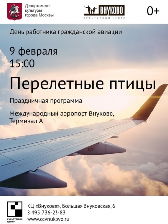 9 февраля в международном аэропорту "Внуково" состоится концерт, посвященный Дню работника гражданской авиации