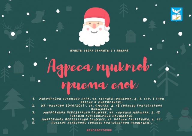 Пять пунктов приема елок открыты во Внуковском